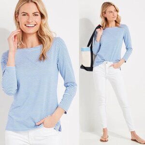 Vineyard Vines Simple Boatneck Striped Sankaty Tee L